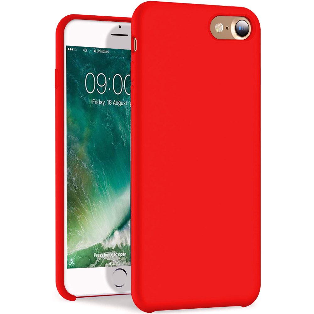Liquid Silicone Gel Rubber Case Soft Microfiber Cloth Lining Cushion Compatible with Apple