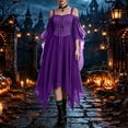 thumbnail image 4 of Halloween Witch Costume for Women, Off the Shoulder Dress, Adult Medieval Vampire Butterfly Sleeve Gothic Outfits for Halloween Cosplay Party, 4 of 8