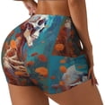 thumbnail image 2 of Kdxio Artistic Orange Carnation Skull Print Workout Shorts for Women Seamless Soft Smooth Gym Yoga Scrunch Active Shorts, 2 of 5