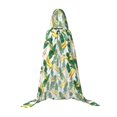 thumbnail image 7 of Honeii Banana Tree Leaves Print Poncho Cape, Cloak Coat, Snuggly Hooded Wearable Blanket, Hooded Cape For Teenagers,Halloween Costumes-Medium, 7 of 7