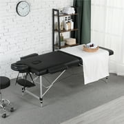 Renwick Adjustable 2 Sections Massage Bed with Face Cradle, Black