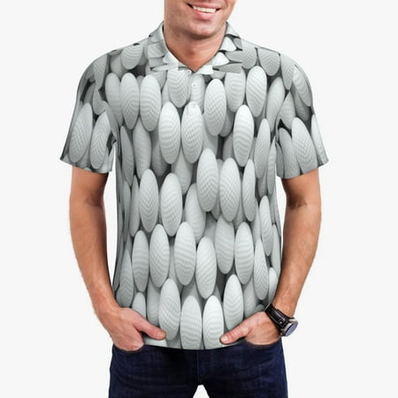Haiem golf balls Pattern Mens Polo Shirts Quick Dry Short Sleeve Golf T Shirt Performance Moisture Wicking Casual Workout-3X-Large