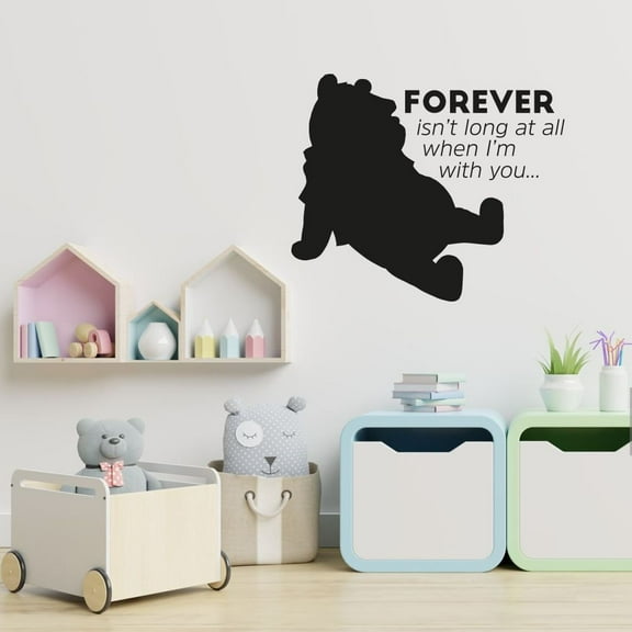 Forever Isn't Long At All When I'm With You Winnie The Pooh QuoteVinyl Wall Sticker Wall Decal Wall Art Décor Home Room Kids Room Boys Girls Room Pooh Lover Living Room Decoration Size (24x40 inch)