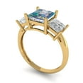 thumbnail image 2 of Clara Pucci 14K Yellow Gold 2.5ct BlueMoissanite Three-Stone Ring for Women, 2 of 8