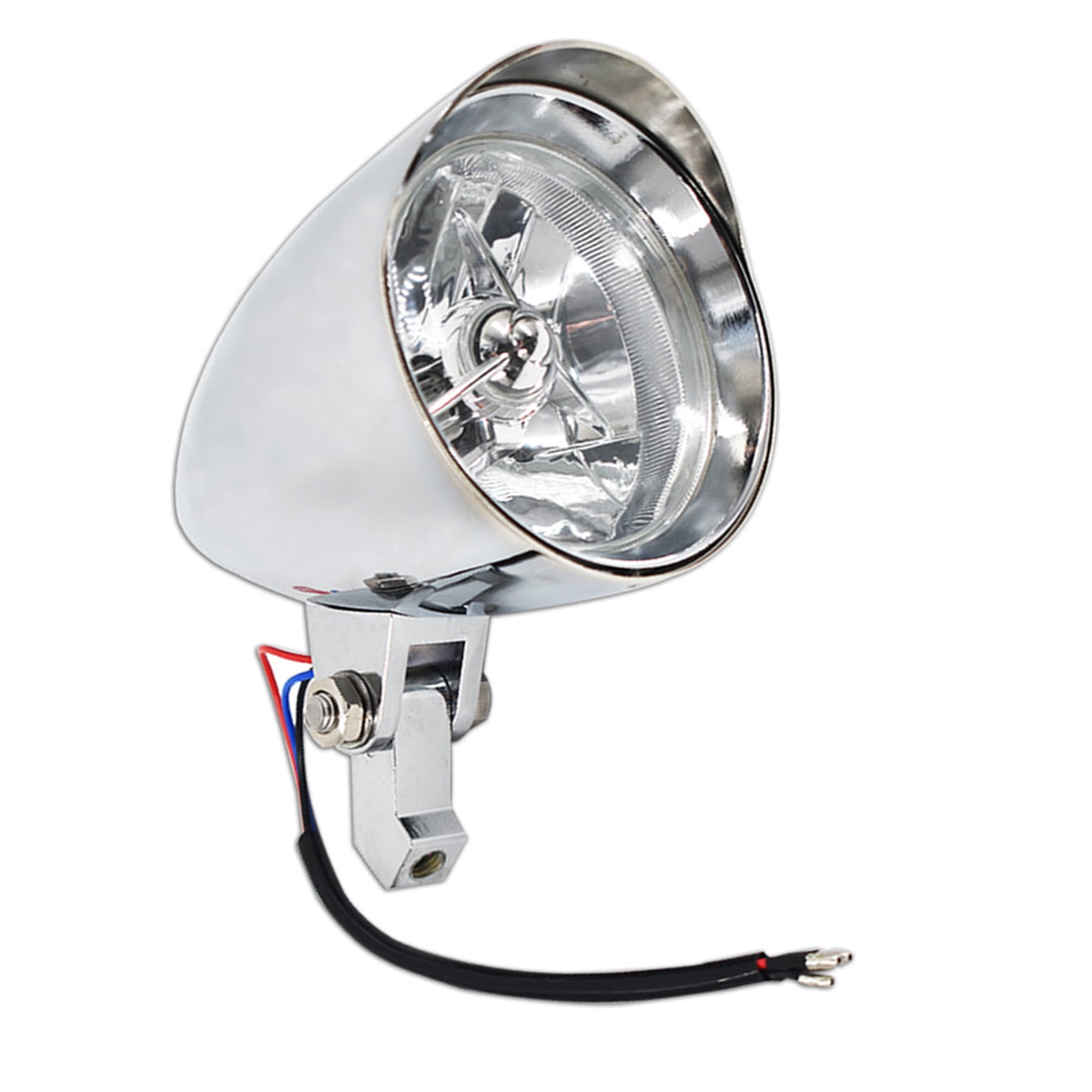 LABLT 4.5" 12V Motorcycle Chrome Visor Headlight Lamp for Bobber Chopper Dyna