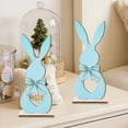 thumbnail image 3 of Easter Bunny Decorations for Table 2 Pack Wooden Tabletop Decorations for Home Easter Decor Multicolor 5.12 in, 3 of 6