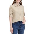 thumbnail image 1 of INSPIRE CHIC Chemise à Manches Longues Retroussables pour Femmes avec Col à Revers, 1 of 6