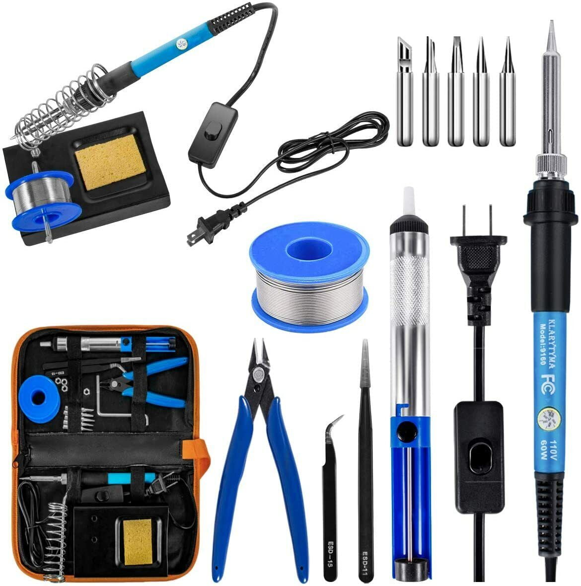 SREMTCH Soldering Iron Kit 60W Adjustable Temperature Welding Tool
