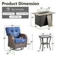 thumbnail image 2 of Gymojoy 7-Piece Patio Conversation Set with 4 Swivel Glider Lounge Chairs with 5 Inch Cushions and 41 Inch Fire Pit Table,50,000 BTU, Outdoor Furniture Set for Garden, Deck, Backyard, 2 of 9