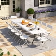 thumbnail image 2 of TOPCOMFY 8-Ft Folding Table Fold in Half Utility Table Adjustable Height Portable Dining Table for Indoor Outdoor Picnic Party, White, 2 of 6