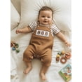 thumbnail image 5 of BemeyourBBs Newborn Baby Boy Summer Clothes Infant Boys Animal Outfit Striped Short Sleeve Romper Elephant Owl Embroidered Overall Suspender Shorts Set, 5 of 9