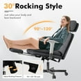 thumbnail image 6 of Criss Cross Chair with Wheels & Flip-up Arms, Executive Office Chair with Foot Rest, Swivel Cross Legged Office Chair with Lumbar Pillow, Corduroy  Computer Desk Chair for Home, Black, 6 of 9