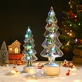 thumbnail image 2 of DAZLUTE 2PCS Christmas Tree Tabletop with Light, Battery Operated Mini Xmas Tree for Home Decorations (Wave Design), 2 of 9
