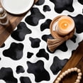 thumbnail image 2 of Cow Printed Cotton Linen Table Runner for Dining Kitchen, Farmhouse Black White Animals Textured Wedding Outdoor Party Tablerunners Decoration, Dresser Scarf Coffee Tablecloth Runners 13x72 Inches, 2 of 9