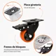 thumbnail image 4 of Rueda Mueble Repuesto Giratoria Freno Llanta Pvc Kit 4pcs, 4 of 8