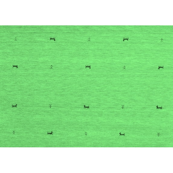 Ahgly Company Indoor Rectangle Abstract Emerald Green Contemporary Area Rugs, 7' x 9'