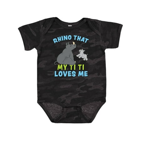 

Inktastic Rhino That My Ti Ti Loves Me with Cute Rhinos Gift Baby Boy or Baby Girl Bodysuit