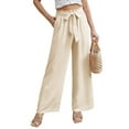 thumbnail image 3 of Anygrew Women Casual Wide Leg Pants High Waisted Business Work Casual Pants Loose Flowy Beach Palazzo Pants, 3 of 8