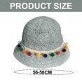 thumbnail image 2 of Circunferencia del sombrero de 50-54 cm, circunferencia de la cabeza pequeña, sombrero de paja, sombrero de protección solar para mujer, sombrero de playa, sombrero tejido de paja con bolas de colores, 2 of 5
