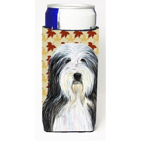 

Bearded Collie Fall Leaves Portrait Michelob Ultra bottle sleeve for Slim Can