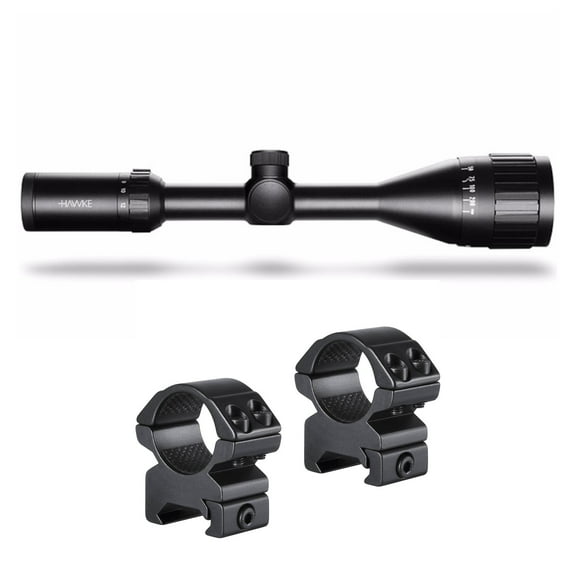 hawke sport optics vantage hd 4-12x50ao mil dot ir riflescope with 2pc rings