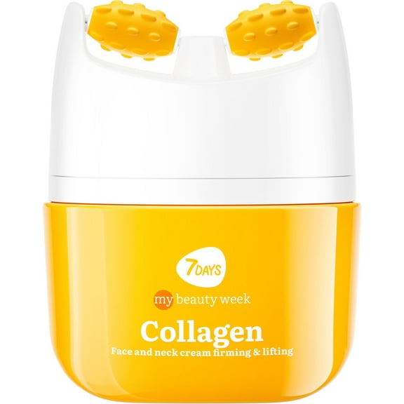 7DAYS Face Moisturizer with Collagen, Anti-Aging Firming Cream with Roller & Neck Massager, 1.35 fl oz