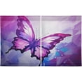 thumbnail image 2 of Coolnut 36 Inch Length Kitchen Curtains Purple Abstract Butterfly 2 Panels Half Window Sheer Curtains Rod Pocket Farmhouse Short Drapes for Bathroom Cafe Basement Home Decor, 2 of 6