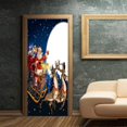 thumbnail image 2 of 90 x 200 cm Etiqueta de la puerta（G）Póster de puerta 3D Etiqueta de Papá Noel dando a los niños regalos de Navidad Vinilo Puerta Cartel Etiqueta de la pared Papel tapiz Decoración artística, 2 of 5