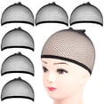 thumbnail image 1 of Gorro de malla para peluca, 6 piezas de redecilla para el pelo para peluca delantera de encaje, gorro de red negro para mujer, gorro de peluca para peluca delantera de encaje (malla-negro), 1 of 5