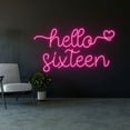thumbnail image 2 of Handmadetneonsign Hello Sixteen 16th Birthday Decorations For Her Gifts, Custom LED Neon Sign, Wall Decor Party, Hello Sixteen Led Sign, Wall Décor, 2 of 4