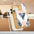 thumbnail image 3 of SaniMore for iPhone 14 Pro (6.1" 2022 Release) Case, Fashion Marble Pattern for Girls Women Shockproof Bumper Wireless Charging Hybird PC TPU Tri-layer Anti-drop Shell, Gray Triangle Marble, 3 of 7