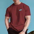 thumbnail image 4 of Men's 100% Cotton Regular Comfortable Tee with Ink Blue Print, 4 of 9