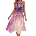 thumbnail image 2 of Xixinqiwan Sundresses for Women 2025 Plus Size,Women's Round Neck Sleeveless Dress Wide Strap Midi Dress Boho Floral Printed Summer Beach Sundress, 2 of 7