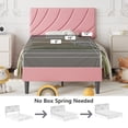 thumbnail image 3 of 4 EVER WINNER Twin Size Bed Frame, Twin Bed Frame Platform Bed with Headboard, Pink Bed Twin Size, Easy Assembly, Pink, 3 of 7