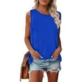 thumbnail image 2 of AherBiu Women's Tank Tops Loose Basic Solid Color Camisole Summer Round Neck Sleeveless Comfy Tops, 2 of 6
