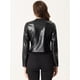 thumbnail image 3 of Chaqueta Corta de Cuero Sintético para Mujer Chaqueta de PU Moto Biker Jackets Negro M, 3 of 6