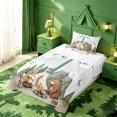 thumbnail image 5 of meiyoeat Green Monogram T Twin Sheets For Boys,Happy Camping Outdoor Adventure Bedding,3 Pieces,1 Fitted Sheet and 1 Pillowcase, 5 of 6