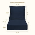 thumbnail image 5 of Textured Solid Indigo Blue Deep Seating Cushion Set, 5 of 8