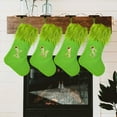 thumbnail image 2 of Nvzi 1Pcs Monogram Christmas Stockings with Letter (M), 18.5 Inches Large Knitted Green Hairy Christmas Letter Socks Letter Christmas Stockings Personalized Holder for Xmas，M, 2 of 4