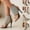Beige, variant on EQWLJWE Womens Sandals Booties Open Toe Lace Up Boots Cutout Strappy Stiletto High Heel Sandals
