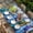 Blue, variant on Abstract Blue Table Cloths for 5 Foot Rectangle Tables, Painting Buildings Geometric Modern Art Patio Waterproof Elastic Fitted Tablecloths, Washable Rectangular Table Cover for Camping