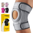 thumbnail image 1 of Rodillera CAMBIVO Elite Motion Series para mujer y hombre con estabilizadores laterales, soporte para correr, baloncesto y entrenamiento (gris, grande), 1 of 5