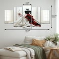 thumbnail image 4 of Designart "Fashion Red Dress gracefulness Unveiled II" Fashion Metal Wall Art Set, 4 of 5