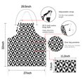 thumbnail image 7 of Black White Geometric Checkered Pattern Apron-Garden Aprons for Women with Pockets-Cotton Linen Waterproof Kitchen Cooking Gardening Aprons Adjustable for Kitchen,Cooking,BBQ and Salon 33x27 Inch, 7 of 7