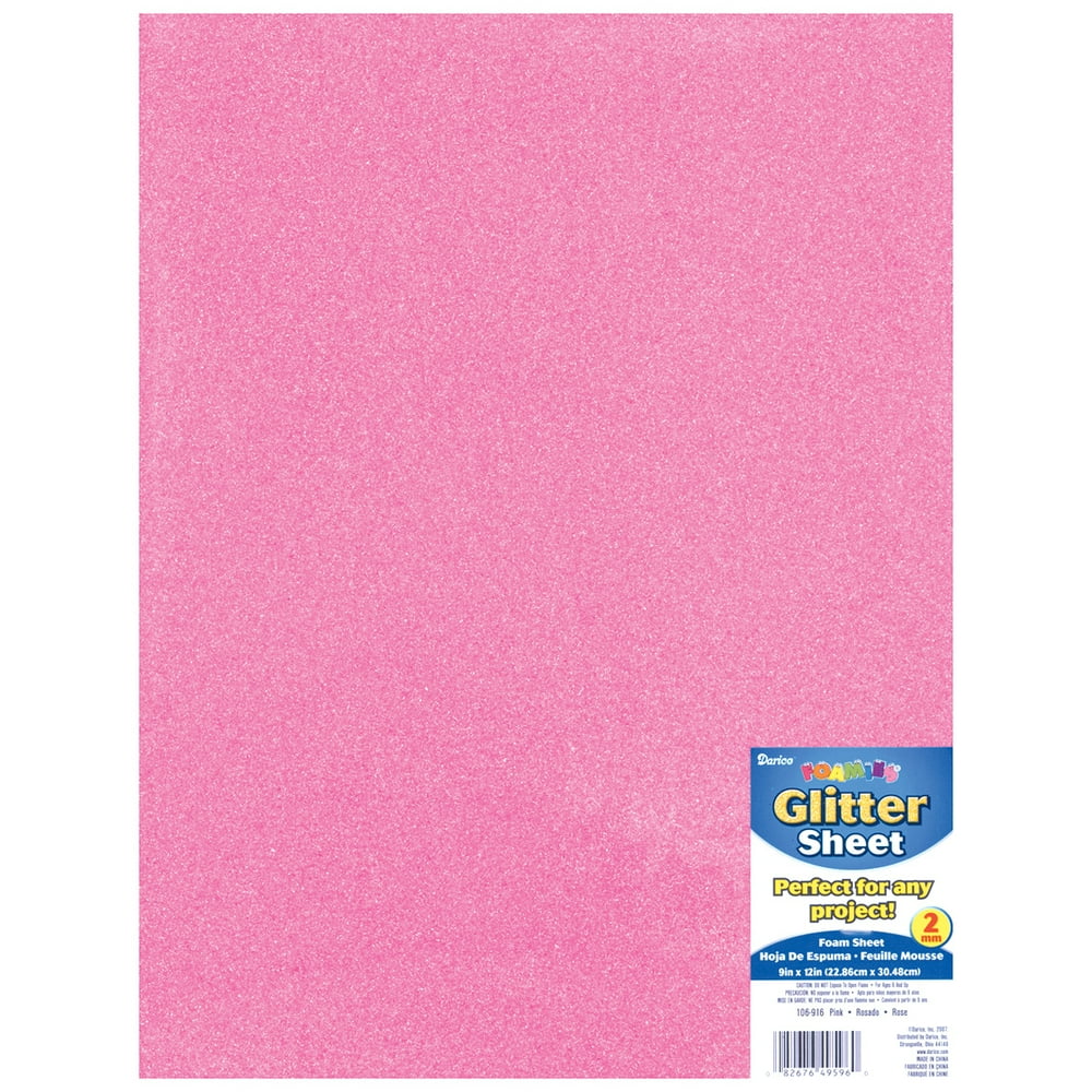 Glitter Foam Sheet 9"X12" 2mmPink