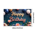 thumbnail image 2 of Yatrandify Elegant Floral Birthday Party Banner Decorative Background for Celebration Indoor Decoration Event, 2 of 7
