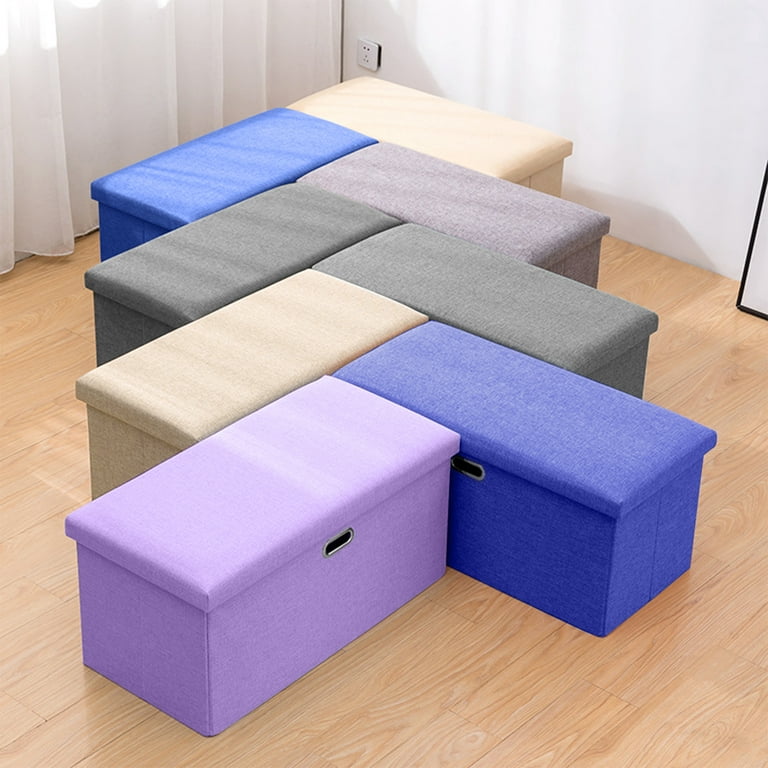 FujDun® Folding Storage Ottoman Foot Rest Footstool with Side