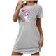 thumbnail image 1 of Camisón corto de talla grande para mujer, camisón de manga corta con estampado de pecho a la moda, camisón para mujer, 1 of 3