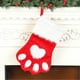thumbnail image 1 of Medias navideñas con forma de pata de perro, calcetines de peluche de invierno, decoración de terciopelo rojo, calcetines de regalo para el hogar, adornos colgantes, regalos para fiestas navideñas., 1 of 2