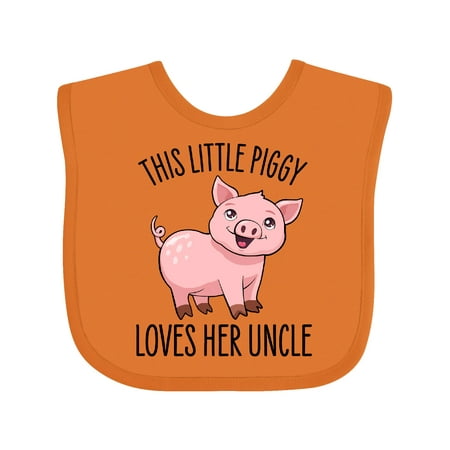 

Inktastic This Little Piggy Loves Her Uncle- Cute Gift Baby Girl Bib